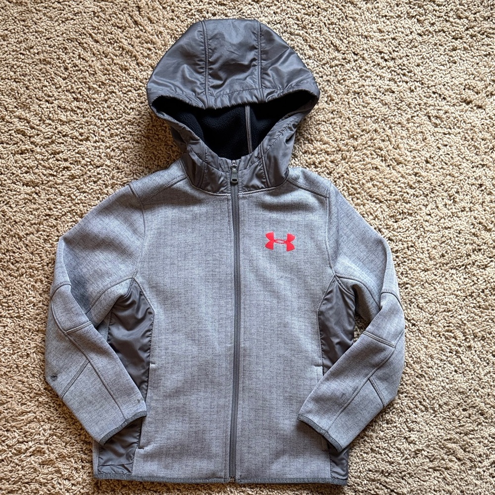Under Armour Gray Hooded Swacket with fleece lining
